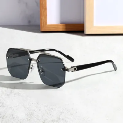 UV PROTECTION ADVANCED HALF-FRAME SQUARE FRAME SUNGLASSES GB-2307